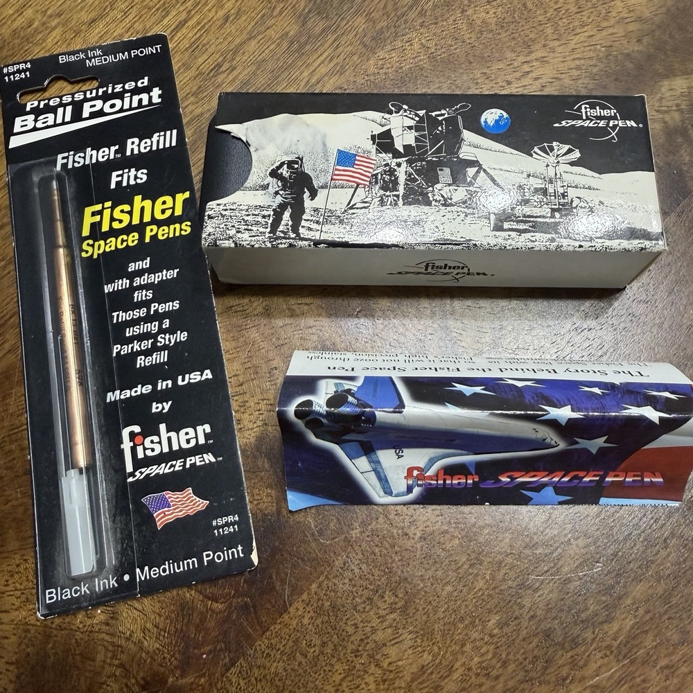 Vintage Fisher Space Pen #400B Bullet Matte Black With Extra Ink Refill